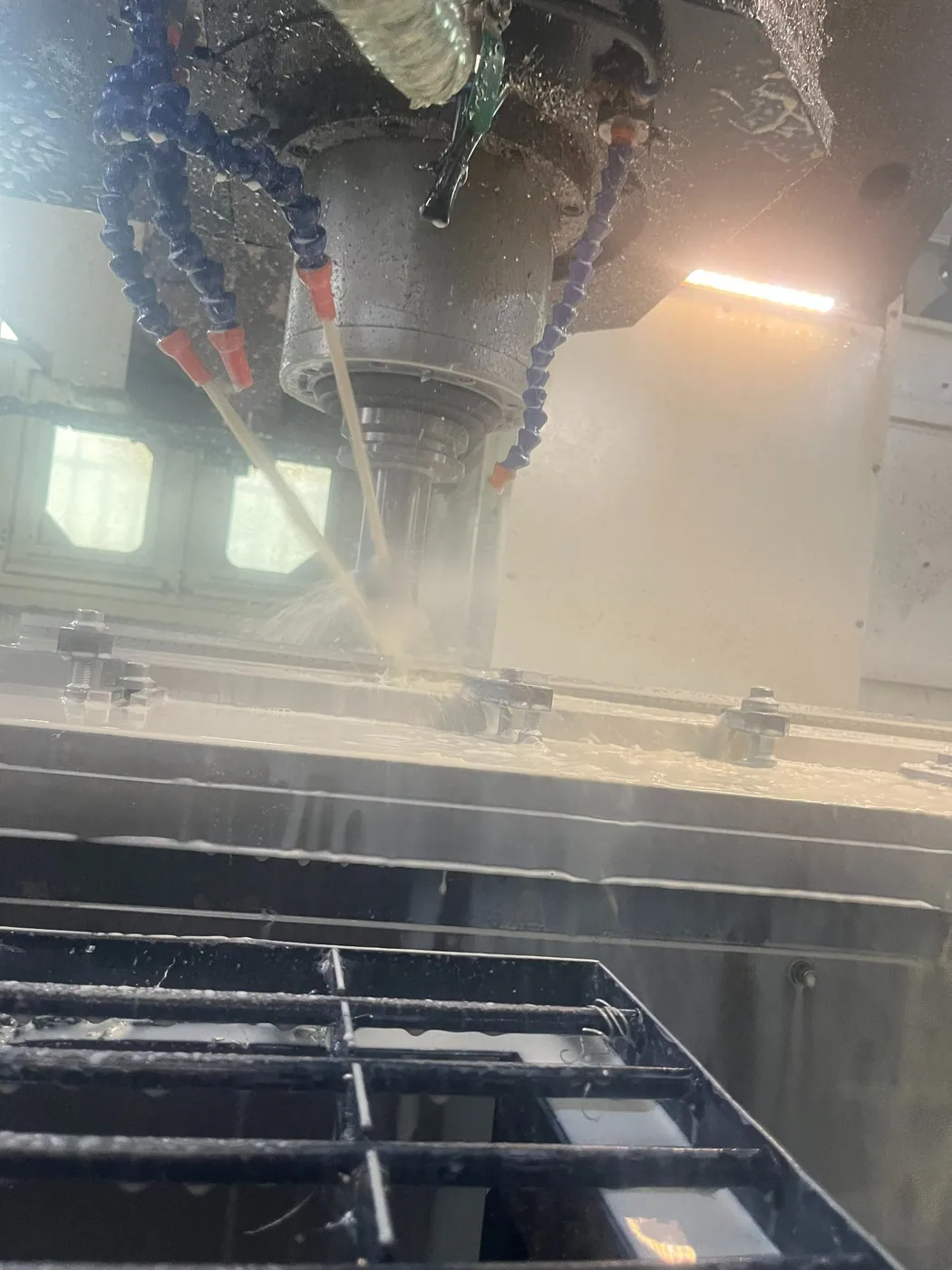 Machining operation inside the workshop